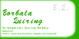 borbala quiring business card